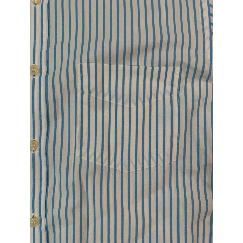 J.Crew Mens‎ Blue White Striped Button Down Shirt Long Sleeve Size M Medium